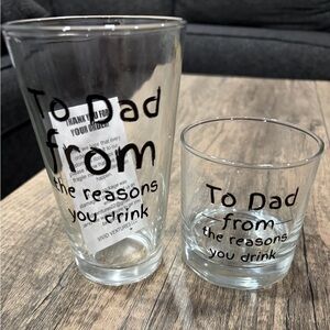 Dad's Drinking Glass Set - Clear